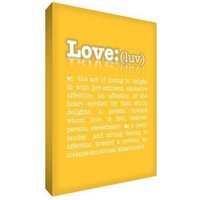 Feel Good Art 16 x 24 cm-A2 Typographie moderne Grand Dictionnaire produit of Love Toile épaisse, Jaune