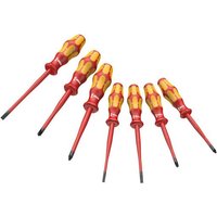 Wera 160 iSS/7 Jeu de tournevis Kraftform Plus Série 100. Avec lames à diamètre réduit ainsi qu'à diamètres de manches réduits, 7 pièces - 05135961001