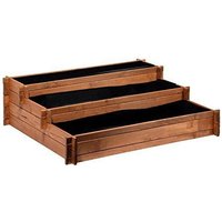 Dobar trois niveaux de plate-bande surélevée ``Pérou en bois Pin: Table de Construction Kit pour légumes, herbes, fleurs, facile à monter, marron,