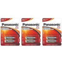 Panasonic Lot de 3 Packs de 2 Piles Alcalines PRO POWER GOLD AA/LR6 1,5V