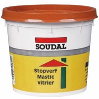 Mastic vitrier - à l'huile de lin - couleur acajou - 1 kg SOUDAL