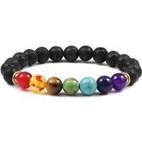 Bracelet 7 Chakra Pierres Naturelles 7 Mm Élastique Équilibre Guérison Santé