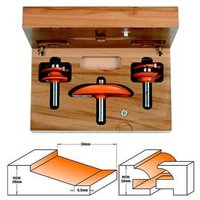 Coffret de 3 fraises carbure pour défonceuse spécial cuisine Q. 12 mm profil B - 900.512.11 - CMT