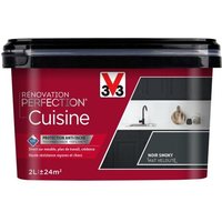Peinture V33 Rénovation Perfection Cuisine Noir Smoky Mat 2L