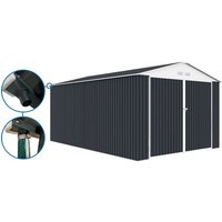 Garage Métal " Houston" - 15,36 M² Avec Gouttière - Anthracite