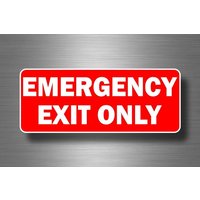 Autocollant Sticker Laptop Panneau Emergency Exit Only Rouge