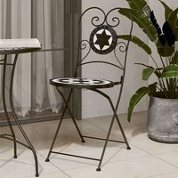 Vidaxl Chaises De Bistro Pliables 2 Pcs Noir Et Blanc Céramique