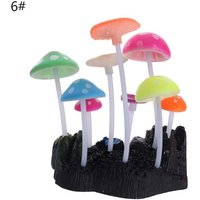 Plante D'eau Artificielle De Champignon D'effet Rougeoyant Pour Le Decor D'ornement De Reservoir De Poissons De Paysage D'aquarium