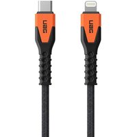 UAG Câble de charge USB-C vers Lightning avec coeur en Kevlar® 1,5 mètre Noir / Orange