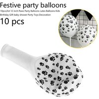 10 Pieces Fête Impression Fournitures Chien Pattes Fête Ballons Latex Ballons Fête D'anniversaire Ballon Decoration Patte Jouets