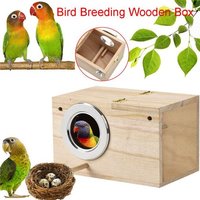 Xm Perruche Nid Boîte Oiseau Maison Bois Élevage Boîte Pour Tourtereaux Perroquets Extérieur Jardin Décoration Fournitures Pour Animaux De Compagnie