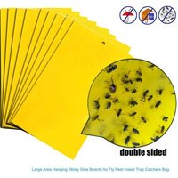 Bon66 Stickers environnementaux à mouches 1 pièce Stickers environnementaux deux faces piège de planche tueur d'insectes autocollants de colle