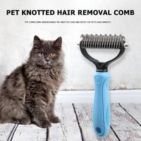 Xm Peigne En Acier Inoxydable Double Face Chien De Compagnie Peigne À Noeud Brosse D'épilation Des Poils Pour Animaux De Compagnie