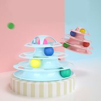 Xui Jouet Distributeur D'aliments Pour Animaux Quatre Couches Créatives, Plateau De Jeu, Chat De Jeu, Intelligence Folle, Jouet Interactif Rose Et