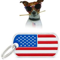 Xui Étiquettes Pour Chiens En Alliage De Zinc Drapeau Américain, Étiquette D'identification De Chiot, Pendentif, Fournitures D'animaux Domestiques J2y