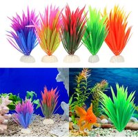5 Pièces/Ensemble Sous-Marin Narcisse Eau Herbe Artificielle Plastique Vert Plantes Aquatiques 12cm Aquarium Décoration Ornement