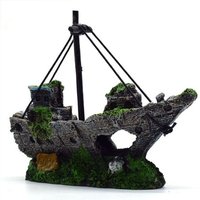 Xue Résine Pour Vente À Chaud Aquarium Ornement Épave Bateau À Voile Coulé Navire Destructeur Aquarium Grotte Décor