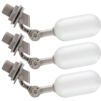 3-Piece Ensemble De Vannes À Flotteur 1 / 2 Pouces Tuyau D'alimentation En Eau Vanne À Flotteur Avec Bras De Réglage Pour Piscine Aquarium (Gris)
