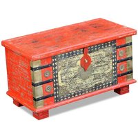 Vidaxl Coffre De Rangement Bois De Manguier Rouge 80 X 40 X 45 Cm
