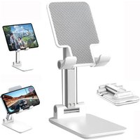 Support De Téléphone Innovant Pliable Et Réglable, Support De Téléphone, Support De Téléphone De Bureau, Tous Les Smartphones (Blanc)