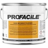 Peinture blanc mat intérieur murs et plafonds, 2 en 1, Impression et Finition PROFACILE 10 litres