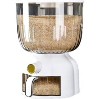 BoîTe de Rangement de Seau de Riz de Cuisine de 10 Kg, Distributeur de CéRéAles, Conteneur de CéRéAles pour Aliments Secs RéSistant à L'Humidité, Rond