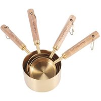 Ensemble de 8 Tasses à Mesurer et CuillèRes Mesurer, avec PoignéEs en Bois ParfuméEs -