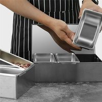 BoîTe D'Assaisonnement à 3 Sections IngréDients en Acier Inoxydable Sauce au Fromage Sel Sucre Pot éPices Outil de Cuisson