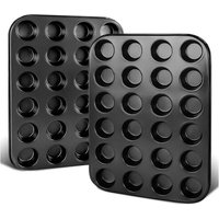 Paquet de 2 Ustensiles de Cuisson AntiadhéSifs de Qualité SupéRieure, 24 Tasses, Mini Moules à Muffins, Lavables au Lave-Vaisselle et au Four