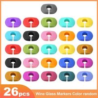 26 PièCes SéRies éTiquettes de Breloques en Verre de Vin, Marqueurs de Boisson en Verre de Vin en Plastique pour le Cocktail de Martinis de FêTe de