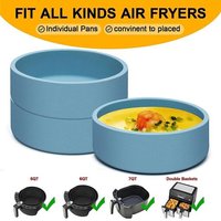 PoêLe à Oeufs Silicone pour Friteuse à Air, Machine à Mordre Oeufs Sous RéUtilisable, Moule à Oeufs pour Friteuse à Air, Cuiseur à Oeufs Individuel