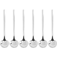 Acier Inoxydable 6PièCes SéRies CuillèRes à CuillèRes à Café pour Café Sucre Dessert Gâteau CrèMe GlacéE Soupe Antipasto (Argent)