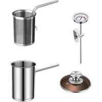 Pot de Friteuse éPais, Petite Friteuse en Acier Inoxydable, Panier de Passoire à Pâtes, Passoire à Aliments Frits pour Poulet