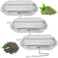 3 PièCes Boule à Thé 4,25 X 1,75 Pouces Flottant en Acier Inoxydable Infuseur à Thé Ovale Feuilles Mobiles Thé plus Raide Soupes éPices