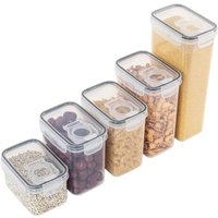 Récipients de Stockage des Aliments,Récipients Transparents Hermétiques Simples 5 Tailles, Conservation la Fraîcheur Sous Vide Résistant à L'Humidité