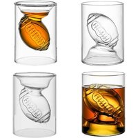 4 Verres à Shot Réversibles de Football avec Forme de Ballon de Football en Relief 3D à L'Intérieur