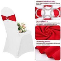 50 PièCes éLastique Chaise Noeud DéCoration de Mariage Boucle Ceintures Couverture ArrièRe HôTel SièGe Maison éLéGant Moderne DéCors, F