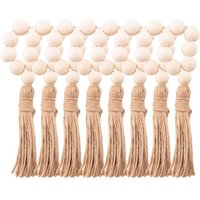 8 PièCes à la Main en Bois Naturel Perle de Serviette Anneaux Porte pour Mariages FêTe Maison HôTel DéCor Table DîNer DéCoration
