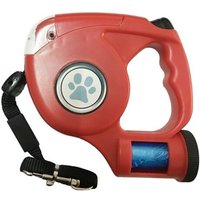 Laisse De Chien 4.5m Lampe De Poche Led Extensible Rétractable Laisse De Chien Avec Sac À Ordures