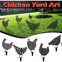 Lot De 5 Poules Réalistes - Décoration De Plancher De Pelouse De Jardin D'art De Yard De Poulet,Enjeux Acrylique De Jardin De Silhouette Animale