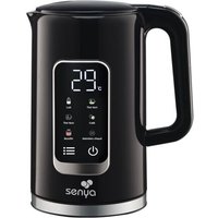 SENYA Bouilloire électrique programmable double paroi noire avec 5 menus automatiques SYBF-K043N