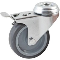 Roulette ?il trou pivotant à frein diamètre 75 mm en caoutchouc gris AVL 552975L