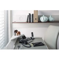 téléphone fixe Bluetooth DECT avec écran et répondeur gris noir