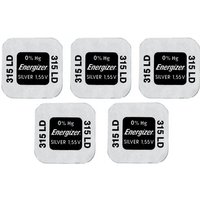 ENERGIZER Lot de 5 Blisters de 1 Pile Montres 1,55V Oxyde d'Argent 315 SR67 SR716SW