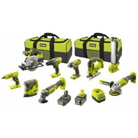 Pack RYOBI Combo 9 outils - 1 batterie 5.0Ah - 1 batterie 2.0Ah - 1 chargeur - R18CK9-252SL
