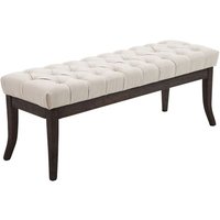 Banquette Avec Pieds En Bois Assise En Tissu Crème