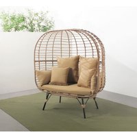 Jane - Fauteuil Sur Pied 2 Place En Résine Effet Rotin