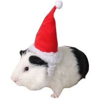 Petits Animaux Pour Animaux De Compagnie Père Noël Chapeau Lapin Hamster Cochon D'inde Rats Festival Costume Chapeau De Noël Avec Bande Produits Pour