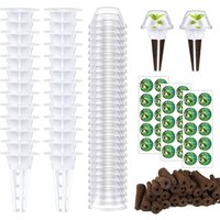 Kit De 120 Dosettes De Graines Hydroponiques, Comprenant 30 Paniers À Dosettes, 30 Couvertures Isolées, 30 Éponges De Culture De Plantes, 30