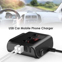 Allume Cigare De Voiture 100w 3 Voies 12 24v, 4 Ports Usb, Chargeur De Téléphone, Lumière De Cigarette Automatique